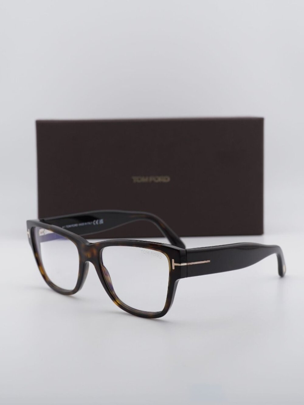 Tom Ford FT5878-B 052 Square Eyeglasses - Dark Havana 55mm
